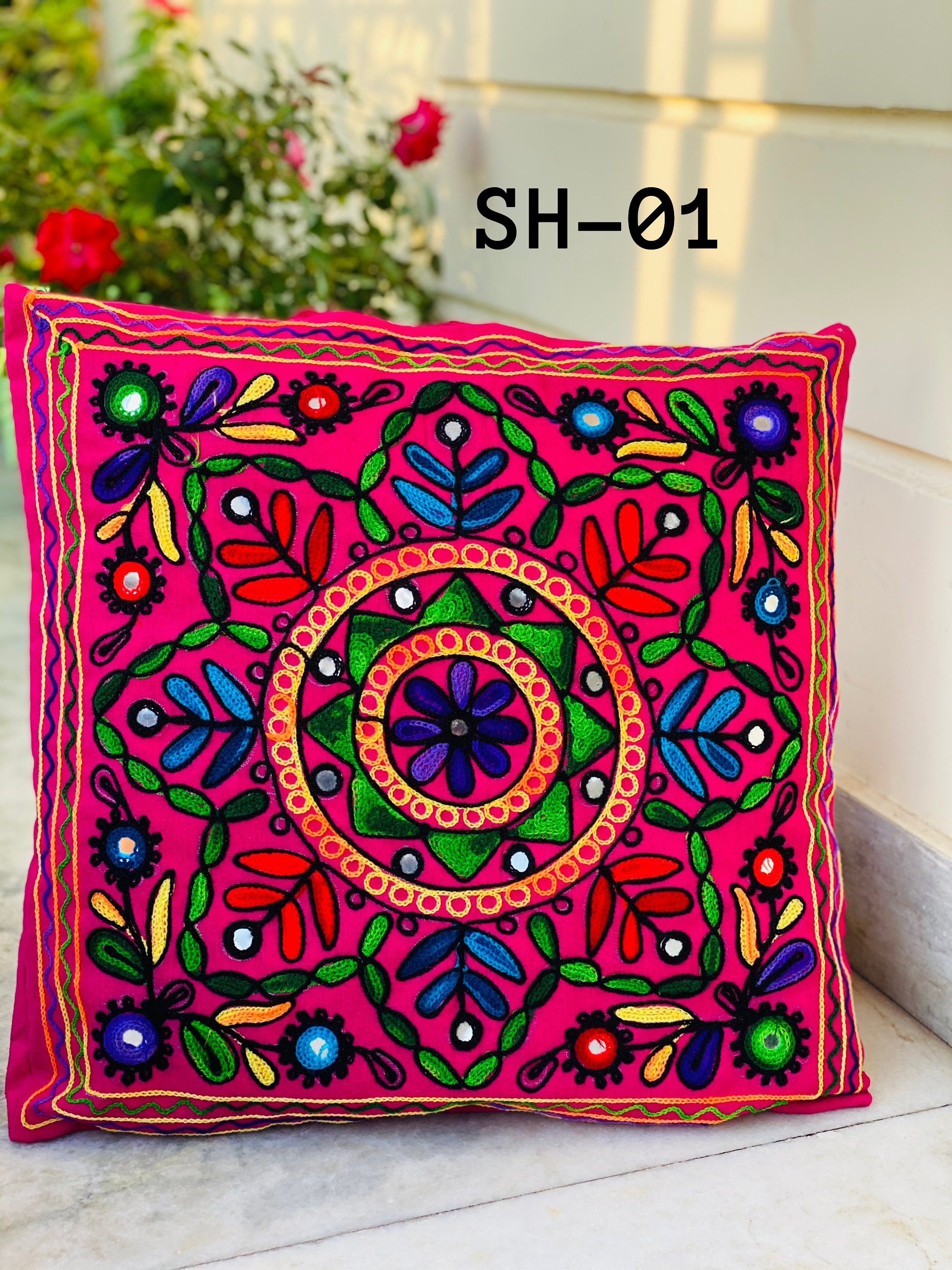 Suzani Pillow Cover 16x16 18x18 20x20 Cushions Cover for Sale Farmhose Cum  Mexican Cojin Covers 