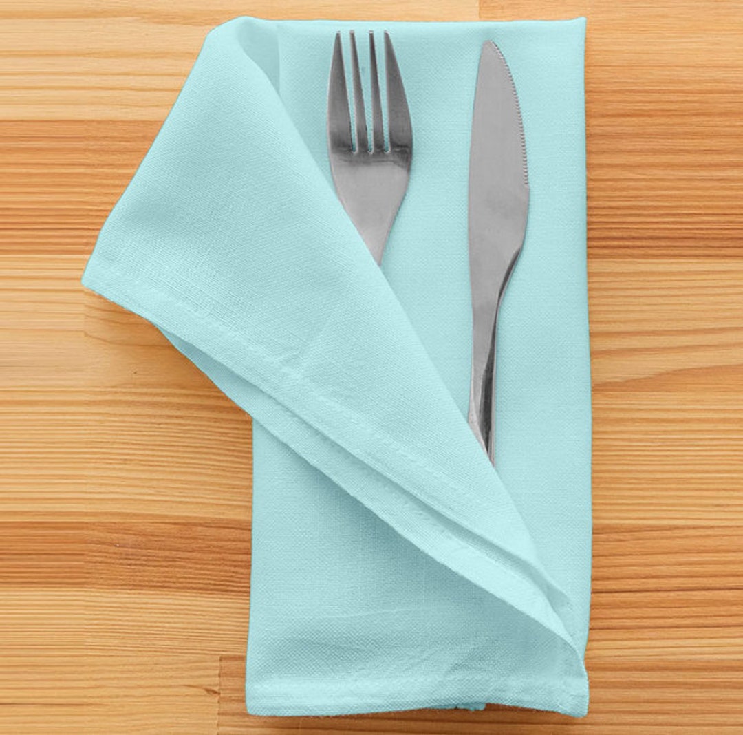 Set of 12 Psc. Turquoise Napkins Cotton Napkins Dinner Etsy