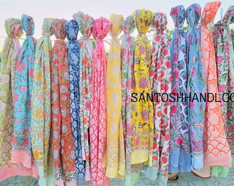 Cotton Boho Sarong HandBlock Printed Sarong Beach Cover Pareo SoftVoile Fabric Summer Pareo Large Wrap Scarf Soft Fabric Scarf Fashion Shawl