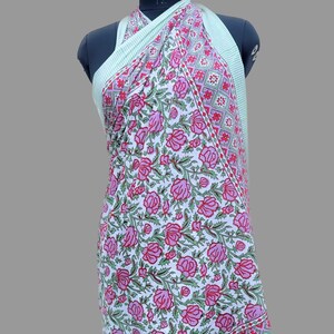 Pareo de algodón para la playa, pareo indio estampado a mano / Traje de baño, pareo de playa, pareos de verano / Regalo para ella Pattern 03