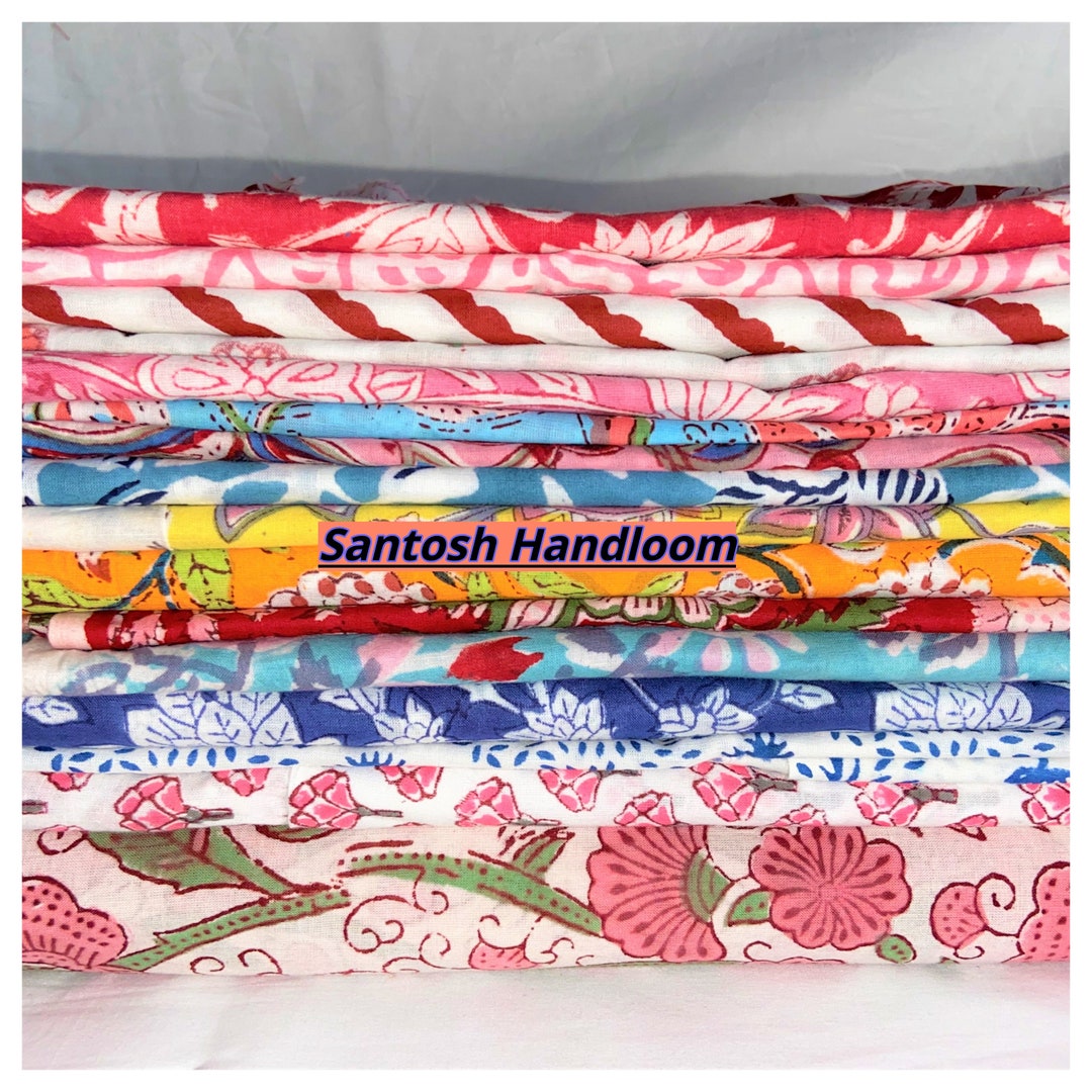 Vintage Block Print Fabric Scrap Quilt Fabric Scrap Bundle Etsy