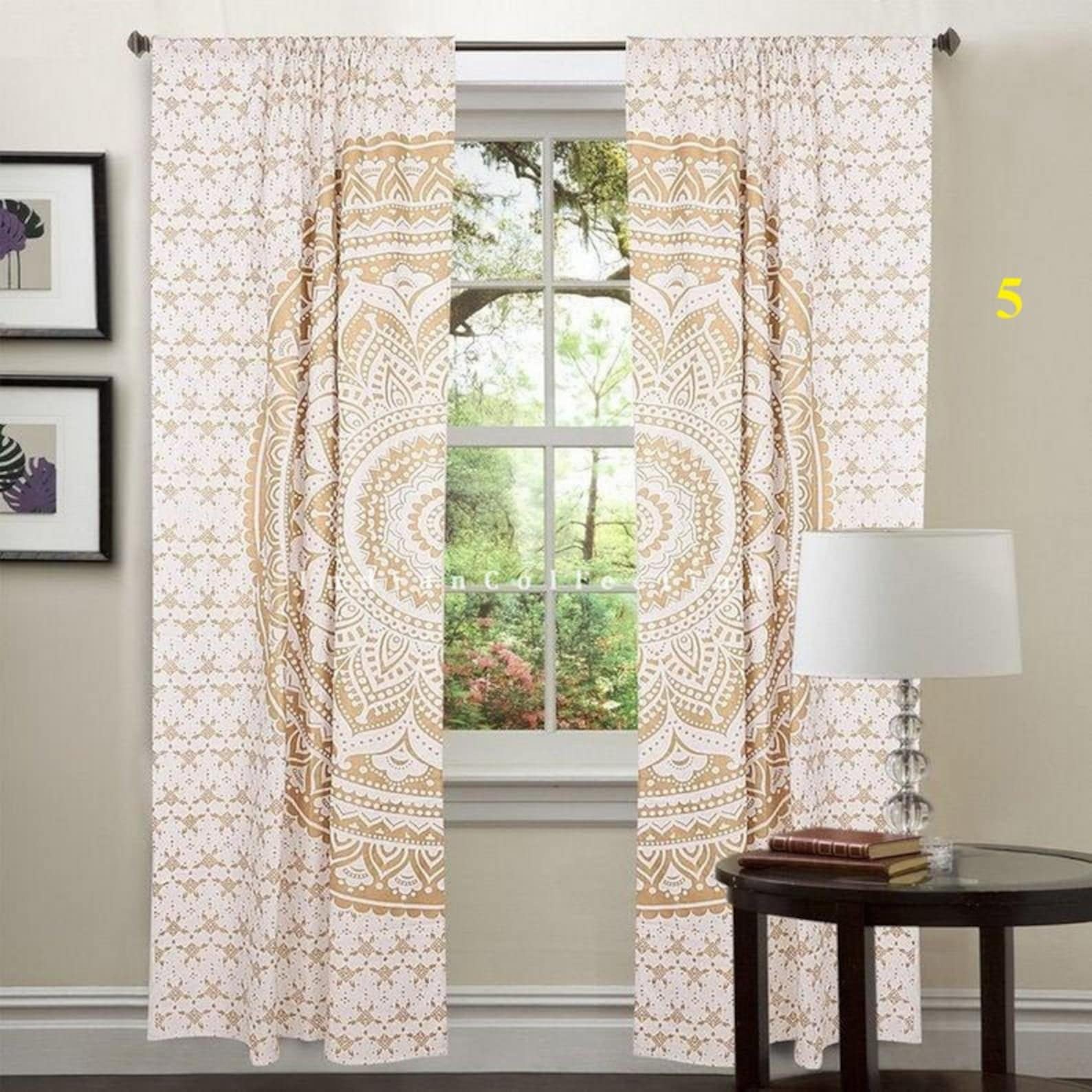 Window Curtains Boho Valance Cotton Bedroom Curtains Pannel Etsy