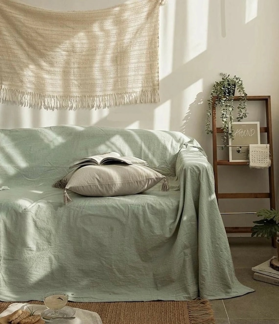 Couch Slipcover Loveseat Throw Sofa Cover Large Cotton Soft Couch Cover Bed Slip Coverlet Bohemian Sofa Cover Sofa Throw Etsy