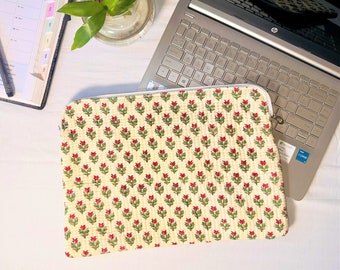 MacBook Air 15-Zoll-Hülle, gesteppte Laptophülle, Blockdruck-Laptophülle, florale Laptoptaschen, Ipad-Taschen, MacBook-Hülle