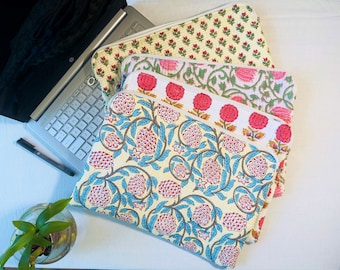 Top Bag, Flower Design Quilted Laptop, iPad, Mac Book 15 inches, tablet sleeve| Waterproof Cover| Gift for laptop users.