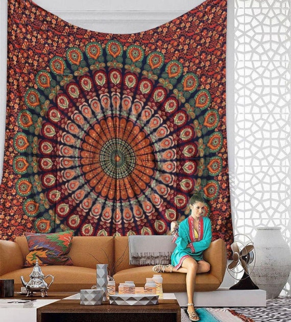 Buy Indian Tapestry Mandala Tapestry Wall Hanging Elephant Wall Tapestry Cotton Bedspread Bohemian Hippie Tapestry Wall Decor Queen twin Size Online in India Etsy