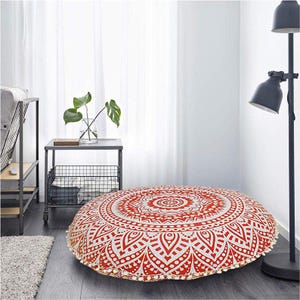 Large Floor Cushion Cover Mandala Round Pouf Cushions Cover Meditation Pillow Cover Boho Cushions Cover For Sale SH-6