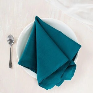 Paquet de 100 serviettes de table vert sauge pour le dîner, cocktail de mariage, serviette de table en coton réutilisable, serviettes en tissu zéro déchet image 4