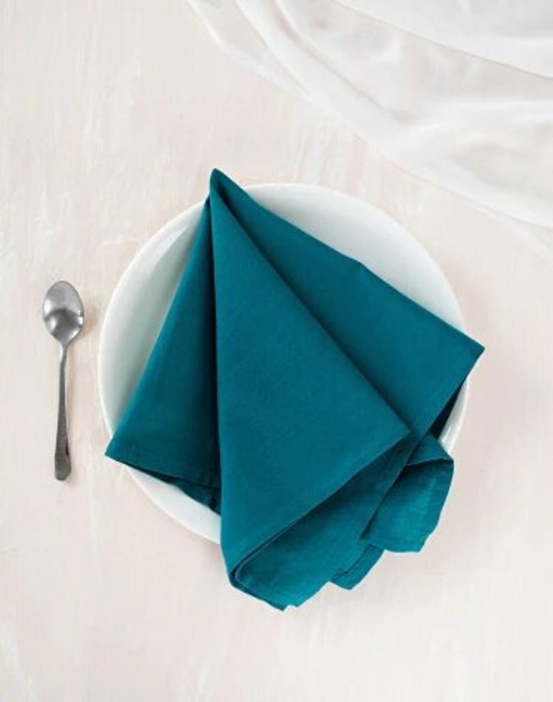 Paquet de 100 serviettes de table vert sauge pour le dîner, cocktail de mariage, serviette de table en coton réutilisable, serviettes en tissu zéro déchet image 4
