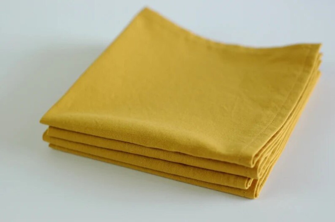 100 Pack Mustard Yellow Napkin, Cotton Napkins, Handmade Napkin