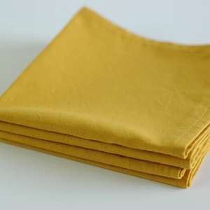 100 Pack Mustard Yellow Napkin, Cotton napkins, Handmade Napkin, Mustard Washable Napkins