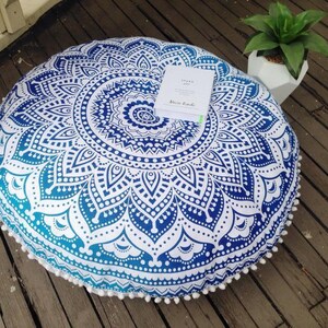 Large Floor Cushion Cover Mandala Round Pouf Cushions Cover Meditation Pillow Cover Boho Cushions Cover For Sale SH-7