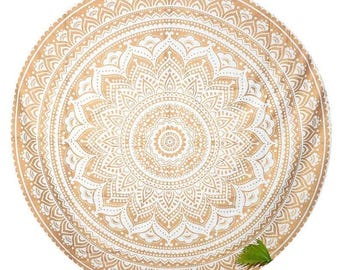 Round Tapestry Beach Towel Luxury Round Blanket Bohemian Wall Hanging Round Towel Tapestry Yoga Mats Tapestry Indian Mandala Tapestry