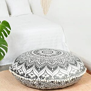 Large Floor Cushion Cover Mandala Round Pouf Cushions Cover Meditation Pillow Cover Boho Cushions Cover For Sale SH-15