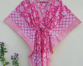 KAFTAN - Kaftan Dress /Hand Block Cotton Kaftan Dresses For Women /Loungewear /Resort Wear/Nightie /Cotton Caftan/Organic Caftan /boho dress