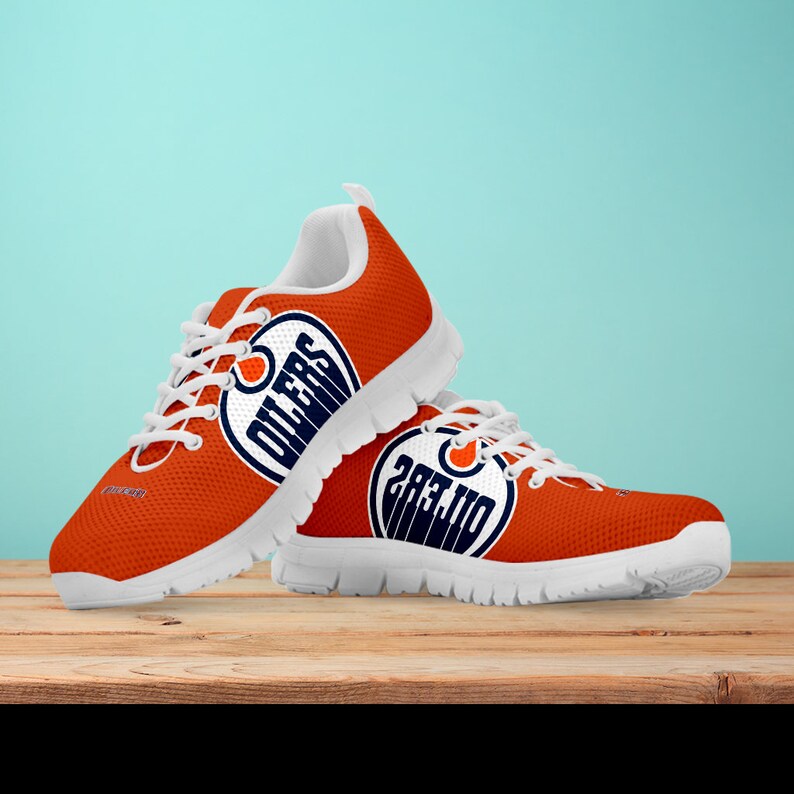 Edmonton Oilers Fan Unofficial Running Shoes Sneakers Etsy