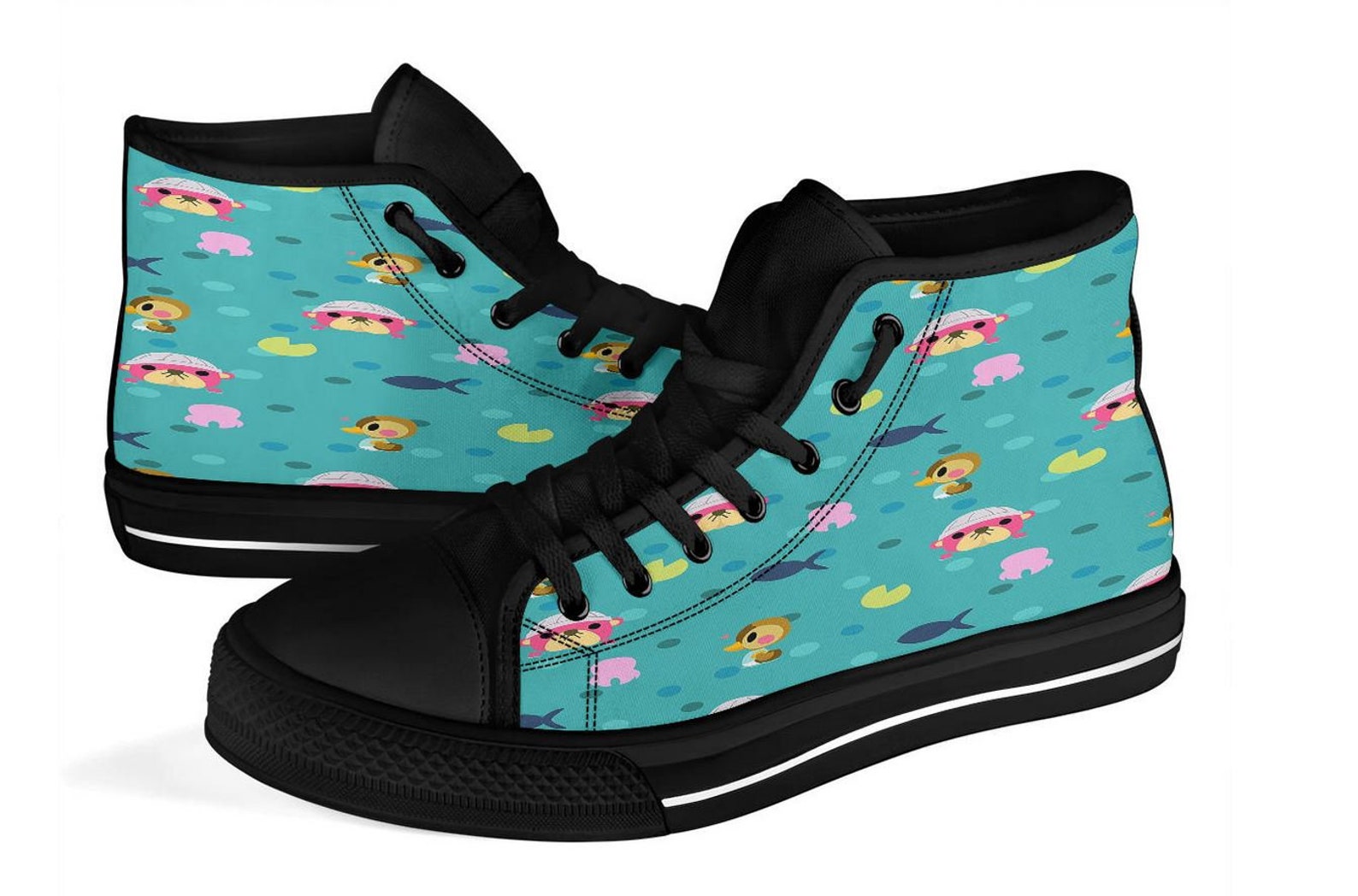 Animal Crossing Custom Canvas High Top Shoes Animal Crossing Etsy