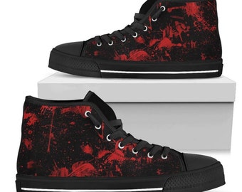 Blood Custom Canvas High Top Shoes, Horror shoes