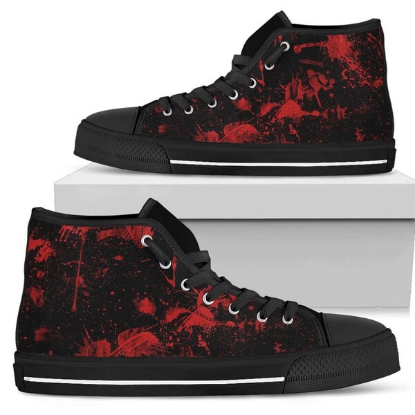 Blut Custom Canvas High Top Schuhe, Horror-Schuhe