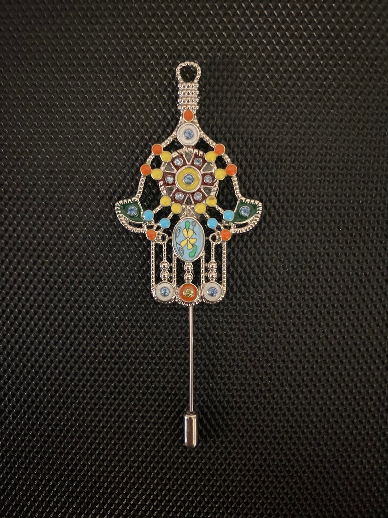 Handcrafted Hamsa Hand Lapel Pin