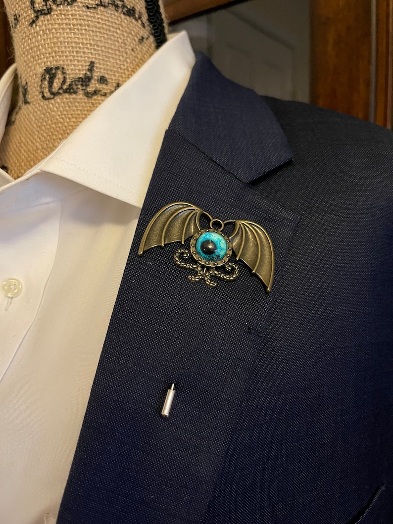 Handcrafted Art Deco Eyeball Bat Wing Lapel Pin - Etsy