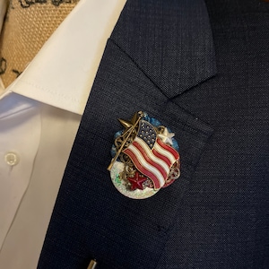 Handcrafted Americana Flag Lapel Pin