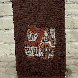 Home Sweet Home Embroidered Tea Hand Kitchen Bathroom Dish Cotton Towel (Different Design on each end of the towel)