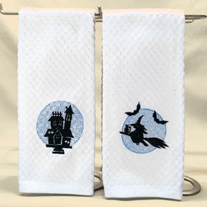 The Light Side of Halloween Embroidered Towel Set (Includes Two Towels)