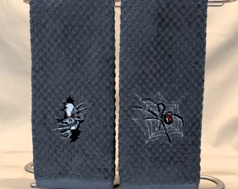 The Dark Side of Halloween Embroidered Towel Set (Includes Two Towels)