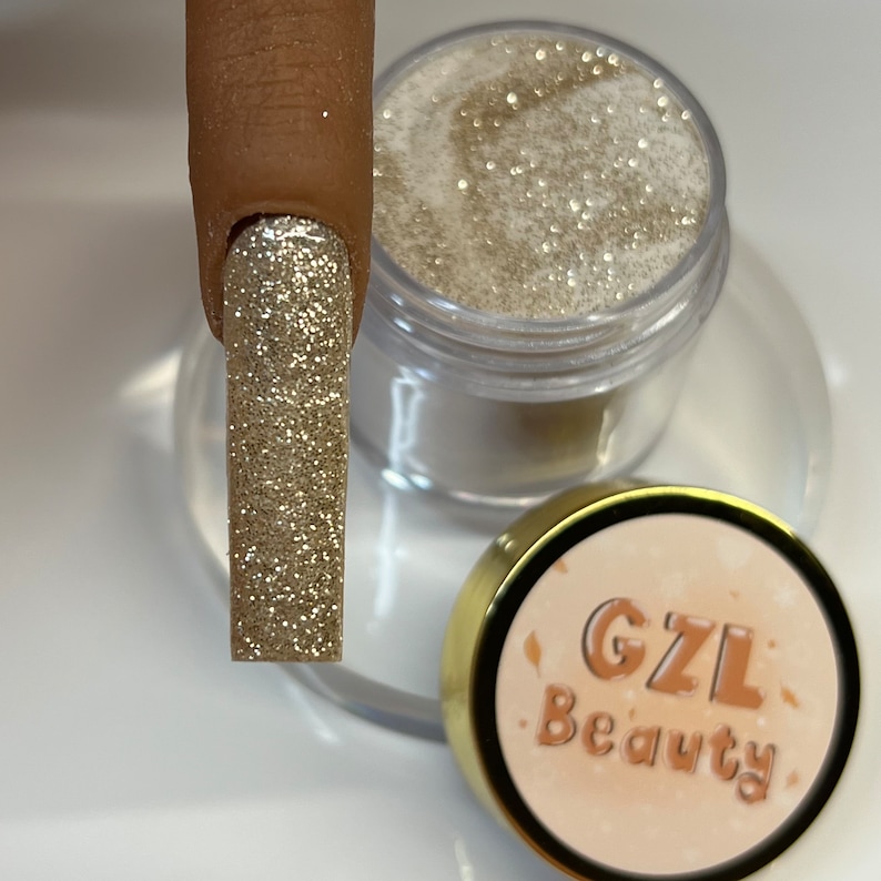 Champagne Gold Glitter Acrylic Powder Winter Acrylic Etsy
