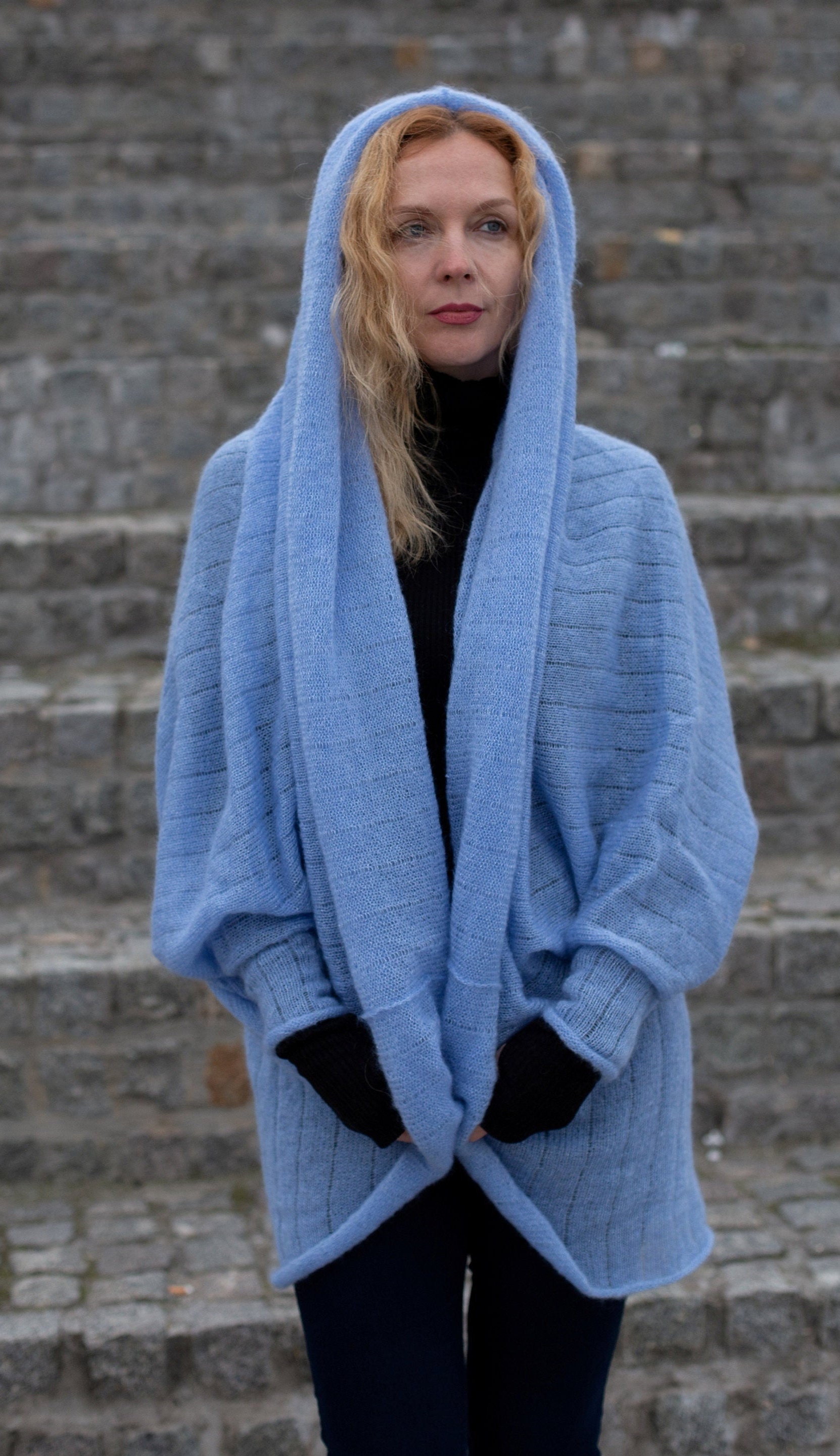 Light Blue Cardigan Mohair Kimono Cardigan Oversized Mohair Etsy