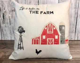 barn red throw pillows