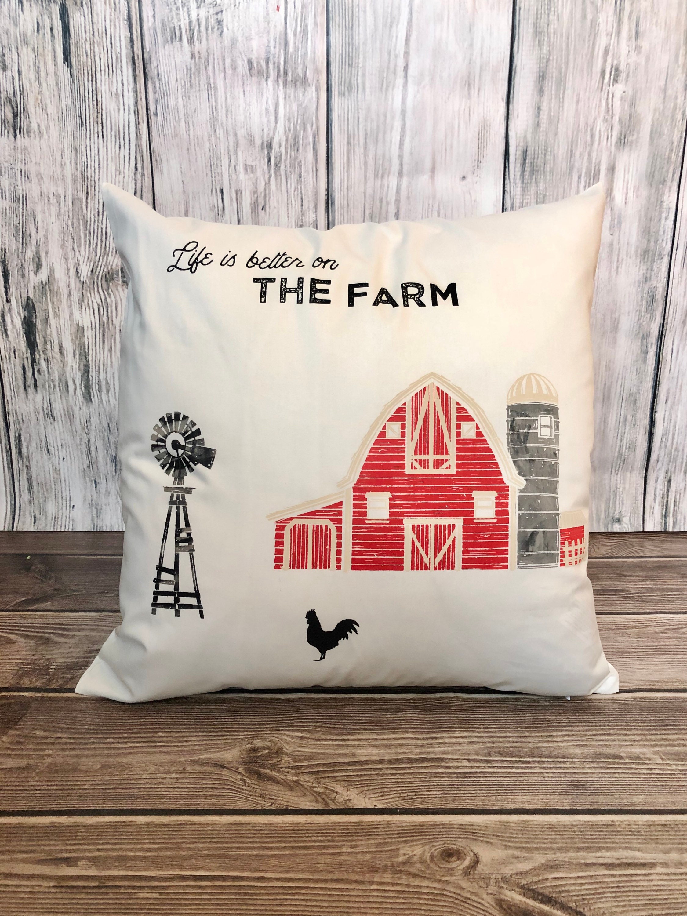 Red Barn Pillow Cover