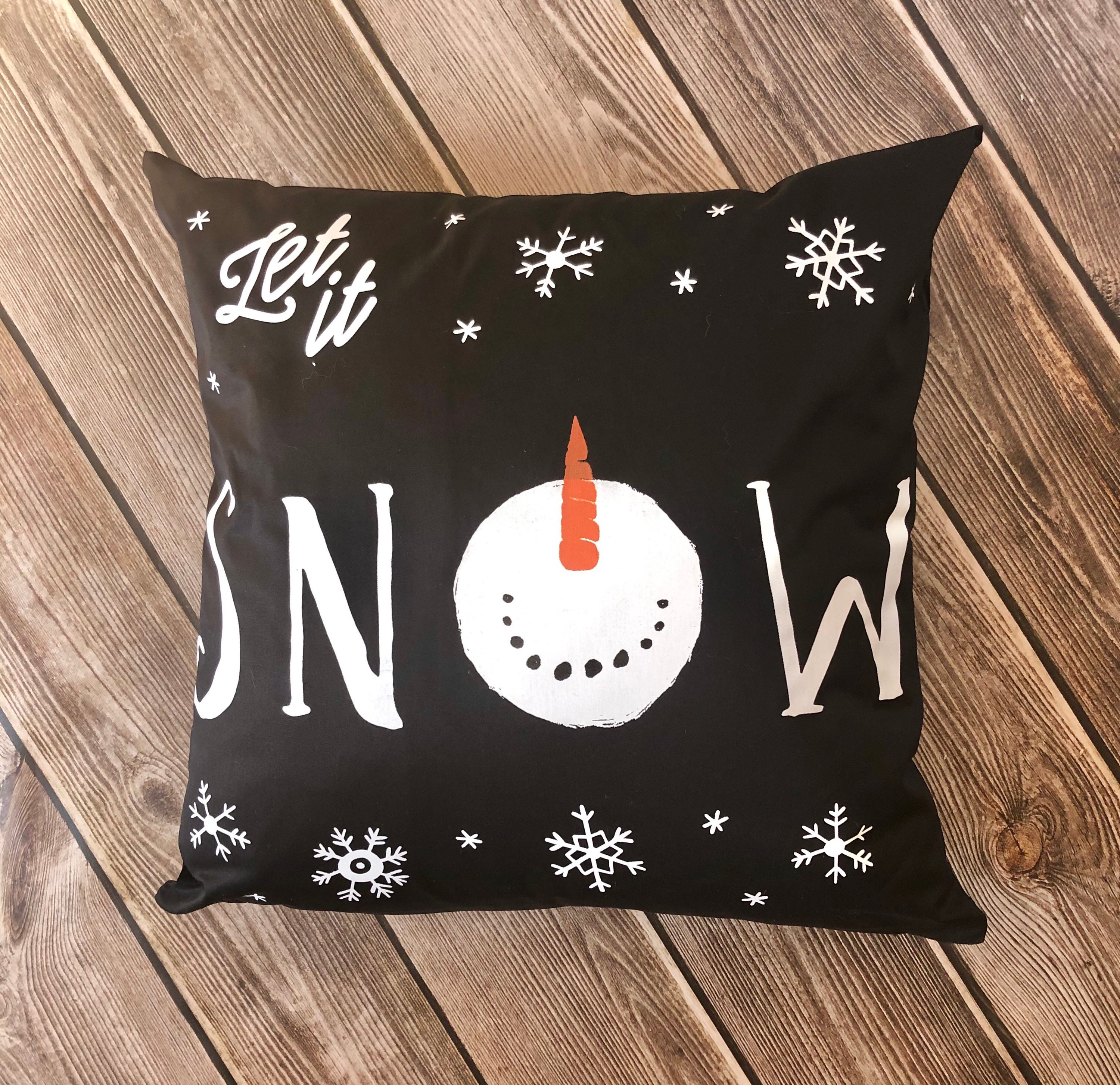 Let It Snow Snow Pillow Let It Snow Pillow Winter Pillows Etsy Canada