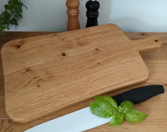 Tabla de servir de roble de aspecto rústico con asa, tabla de cortar de roble, tabla de aperitivos, tabla de desayuno