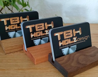Wooden business card holder in oak, walnut or cherry, card holder,