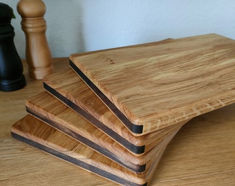 Oak breakfast board, breakfast board, breakfast board with engraving, breakfast board with foreign feather