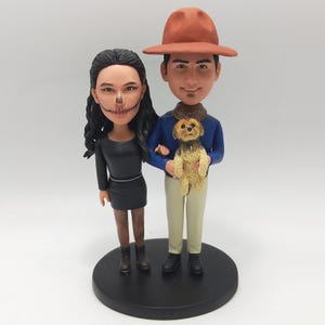 Custom Bobblehead Figurine , Personalized Couple  and  Pet Bobblehead Set,christmas gift