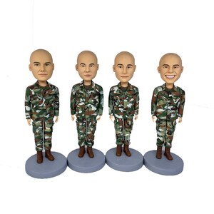custom bobble heads in military uniforms,farewell gifts for comrade-in-arms,team order.price is for one