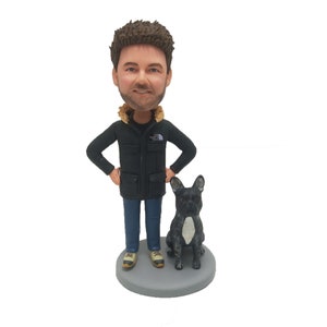 Father&#39;s day gift from daughter,custom bobblehead gifts for father‘day ,suprised personalized gifts for father,can add dog/cat