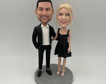 Benutzerdefinierte Bobblehead ,Bobbleheads Paar,Bobbleheads Action-Figuren, Jubiläumsgeschenke für Paare / Eltern,Hochzeits-Tortenfigur, kundenspezifische Figur