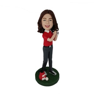 Custom female golf bobbleheads,Gift for her ,personalized Gift for girl/wife,gifts for femle boss/CEO