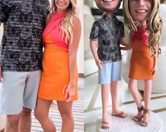 Benutzerdefinierte Bobbleheads, Bobbleheads Paar, Bobbleheads Action-Figuren, Jubiläumsgeschenke für Paare / Eltern, Hochzeitstorte Topper, benutzerdefinierte Figur