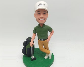 Custom Bobbleheads for Golf fan, Personalized Golf Gifts For Him, Personalized Golf Bobbleheads Playing Golf, Best Golf Gifts For Men