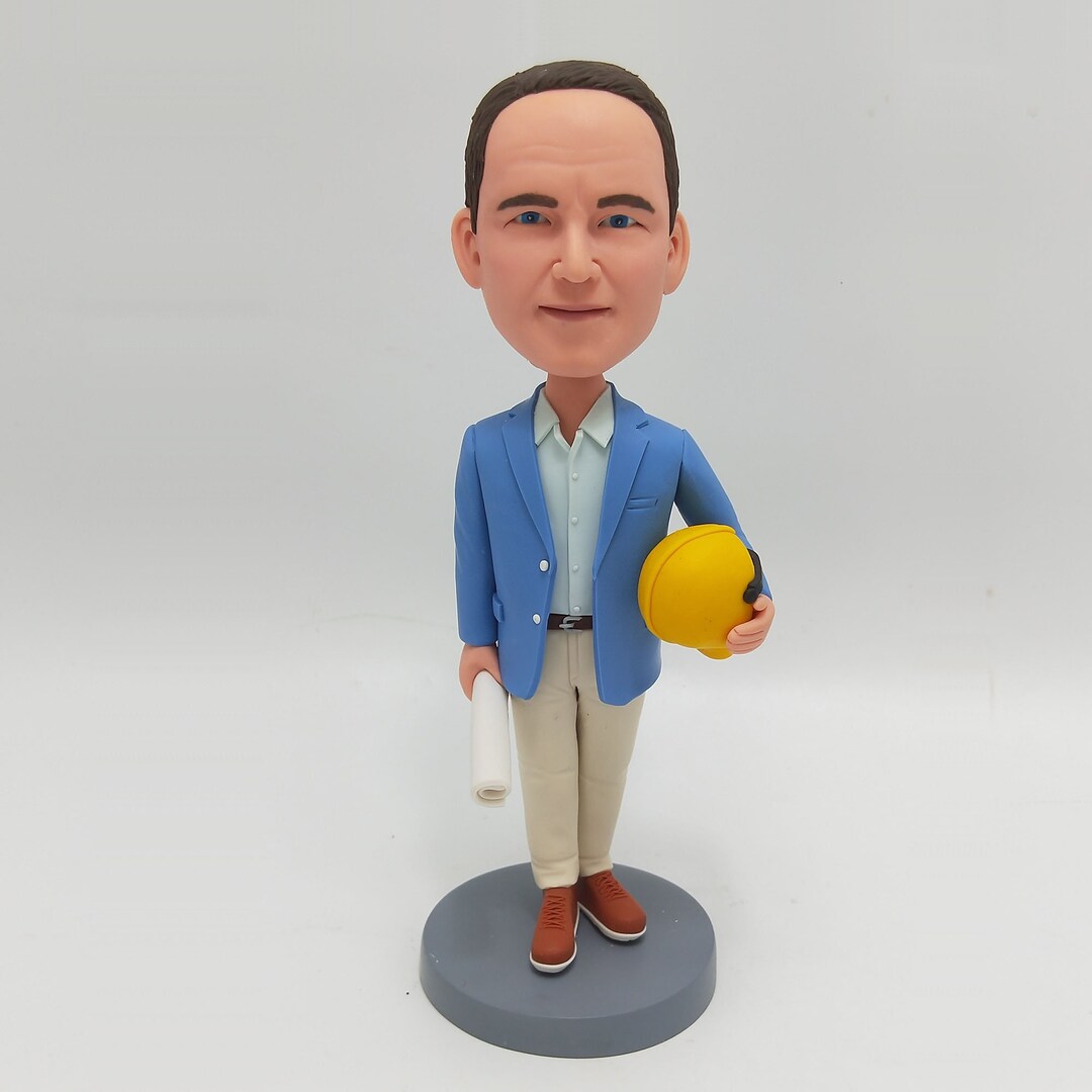Custom Bobblehead Construction Worker With Too Box and Hard Hat, Funny ...