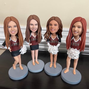 custom bobblehead as bulk order, sprcial gifts for 4 high school senior dance team members