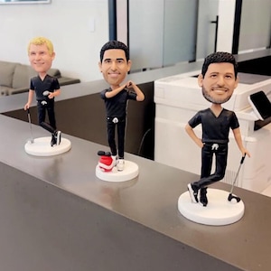 custom dentist bobblehead playing golf swinging the club, gifts for dentist,christmas presents,doctor gifts,listing price is for one person image 1