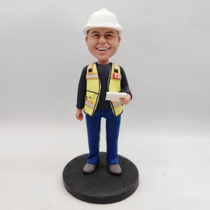 Custom Man Bobble head for father&#39;s day, Personalized Birthday Bobblehead For Dad, Romantic Anniversary Gifts For construction worker