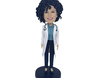 Figura de doctora cabezona personalizada, regalos de graduación para doctoras, figuras de doctora cabezona personalizadas