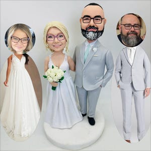 Custom Wedding Cake Toppe,Bride and  Groom Figurines, Personalized for Your Special Daybobblehead wedding cake topper,christmas gift